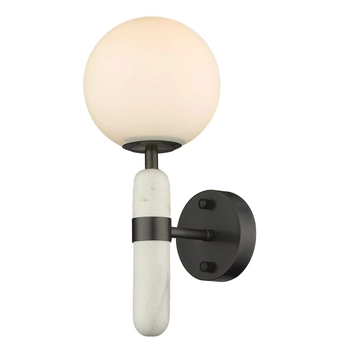Loftowa LAMPA ścienna La Spezia W01350BK Cosmolight szklany kinkiet do sypialni kula ball czarna