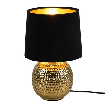 Ceramiczna lampka nocna EUDORA DL002-50821 z abażurem czarna złota