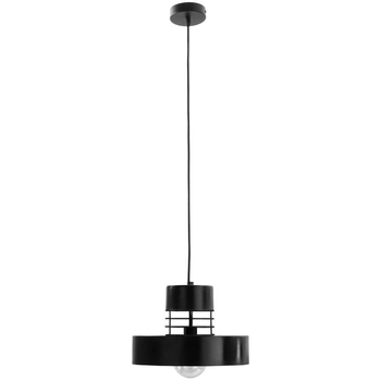 Wisząca LAMPA loft KET868 industrialna OPRAWA metalowy ZWIS okrągły druciany czarny biały