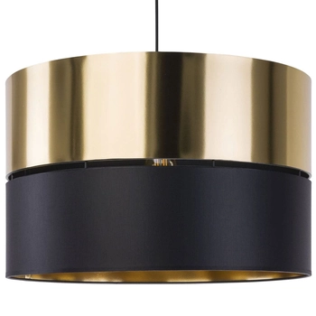 Okrągła lampa wisząca Hilton 4346 TK Lighting z tkaniny czarna złota