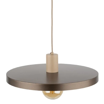 Nad stół wisząca lampa Sila 10758 metalowy abażur brązowy beżowy