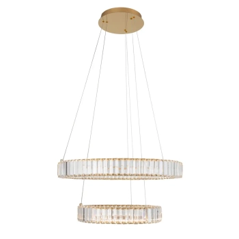 Pałacowa lampa wisząca Bauta pierścienie LED 48W 3500K złote