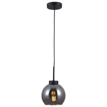 LAMPA wisząca POGGI PND-28028-1B Italux szklana OPRAWA kula ZWIS ball czarna przydymiona