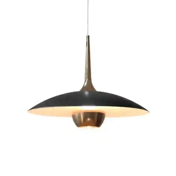 Wisząca lampa kopuła MANUKA czarna złota P0676 1xLED 12W 3000K nad wyspę