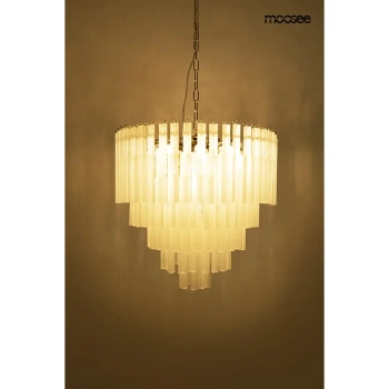 Łańcuchowa wisząca lampa GORDON biała złota MSE1501100562 12xE14 do salonu