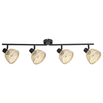 Skandynawska lampa sufitowa Rattan 3136 reflektorki brązowe do holu