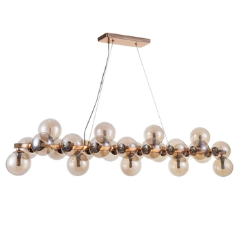 Molekułowy żyrandol CABELLA PND-5252-A-25-GD-CGN kule cumulus złote koniak