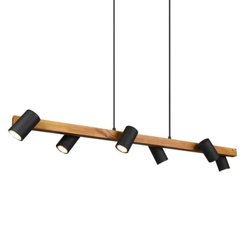 Zwieszana lampa na listwie MARLEY 312490632 regulowana drewniana czarny