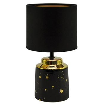 Ceramiczna LAMPKA stojąca HELENA 03788 Ideus stołowa LAMPA abażurowa   czarna