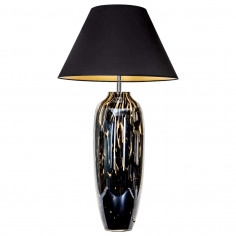 Stojąca LAMPA stołowa GRANADA L208162330 4Concepts klasyczna LAMPKA abażurowa do sypialni czarna złota