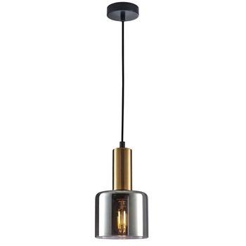 Wisząca lampa loftowa Santia PND-65342-1-BRO+SG do przedpokoju miedziana przydymiona
