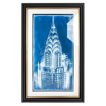 Obraz miasto CHRYSLER ART DECO KH1501100264 King Home niebieski wielokolorowy
