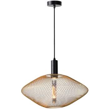 Industrialna LAMPA wisząca MESH 21423/45/02 Lucide loftowa OPRAWA metalowy ZWIS druciany złoty