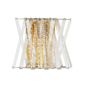 Kinkiet ścienny glamour MELUNTO LE45153 kryształowa do salonu złota