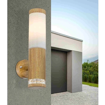 Nowoczesny kinkiet ogrodowy JAICY 34070 Globo ścienna tuba outdoor IP44 brązowa