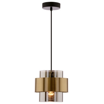 Wisząca lampa nad stół Spiega 31-09494 Candellux tuba czarna mosiądz