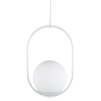 Lampa wisząca nad wyspę Koban KOB111P0 okrągła do salonu biała