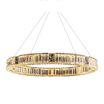 Wisząca lampa ledowa CGPATLED60 złoty ring 66W crystals