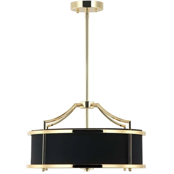 LAMPA okrągła Stanza Gold Nero S Orlicki Design wisząca OPRAWA abażurowa w stylu klasycznym czarna złota