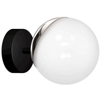 Kinkiet LAMPA ścienna SFERA MLP8870 Milagro szklana OPRAWA kula ball loftowa czarna biała chrom