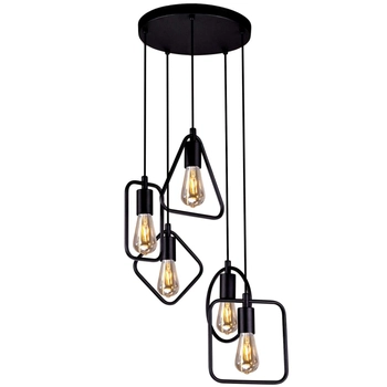 LAMPA wisząca Geo K-3931 Kaja metalowa OPRAWA kaskada kształtów ZWIS ramki czarne
