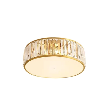 Okrągły plafon kryształowy CGVET natynkowa lampa mosiężna glamour