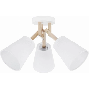 Sufitowa lampa skandynawska Vaio 665 potrójna biała drewniana