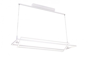 Biała lampa wisząca Viena do salonu LED 70W 3000K frame prostokąt