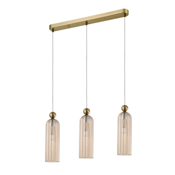 Trzypunktowy zwis Piega bursztynowa szklana lampa do salonu