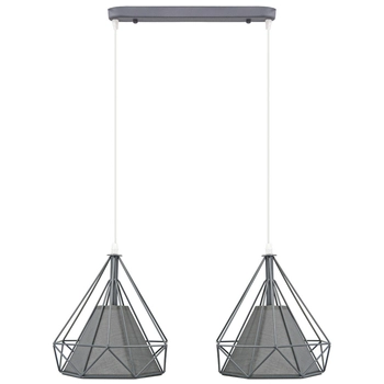 Loftowa LAMPA wisząca 8803/2 ZWIS - 08 Elem metalowa OPRAWA druciany ZWIS piramidy szare