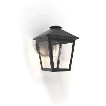 Elewacyjny kinkiet latarenka Zago 5294502012 szklany IP44 czarny