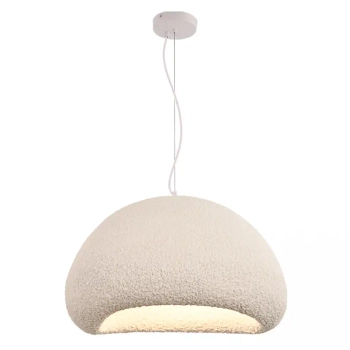 Minimalistyczna wisząca lampa 23162 kopułowa skandynawska biała