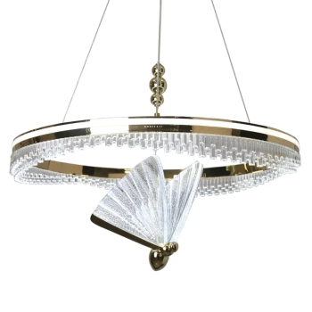Kryształowy żyrandol Marissa LP-2515/1P Cristal GD LED 48W CCT motyl złoty