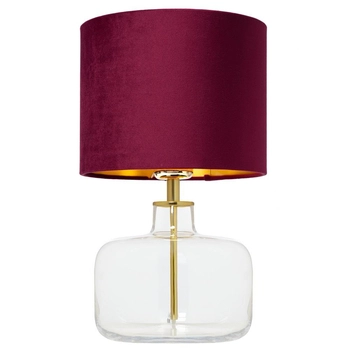 Bordowa lampka sypialniana LORA 41070111 materiałowa lampa okrągła