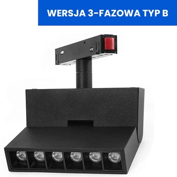 Lampa łamana do szyn magnetycznych 3-fazowych 814 Domeno LED 6W 4000K czarna