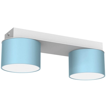 Metalowa lampa sufitowa Dixie tuby białe niebieskie