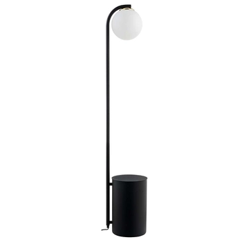 Stojąca LAMPA dekoracyjna BOTANICA 40851105 Kaspa podłogowa OPRAWA metalowa doniczka szklana kula ball czarna