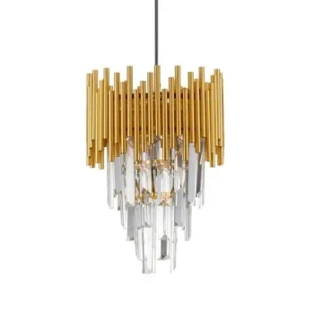 Wisząca lampa PELAVRO LE45107 do salonu glamour złota