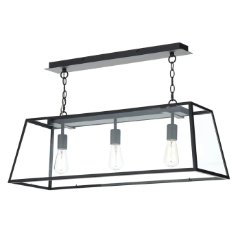 Loftowa lampa wisząca Academy ACA0322 nad wyspę szklana czarny
