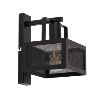 Ażurowa lampa ścienna Albert 32179 loftowa metalowa czarna