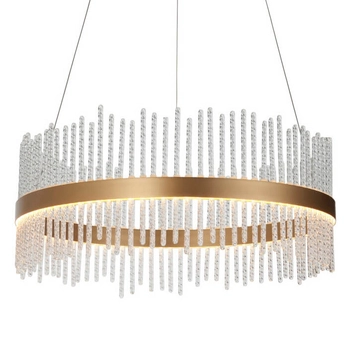 Lampa wisząca okrągła L&-1107671 LED 41W 3000K złoty przezroczysty