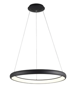 Minimalistyczna lampa wisząca Tolu pierścień LED 50W czarny