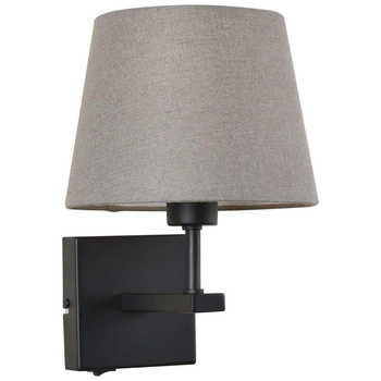 Abażurowa lampa ścienna NORTE WL-1122-1-A-BM-RO-GR do czytania czarny szary