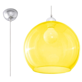 Żółta lampa wisząca SL.0252 szklana kula nad łóżko ball
