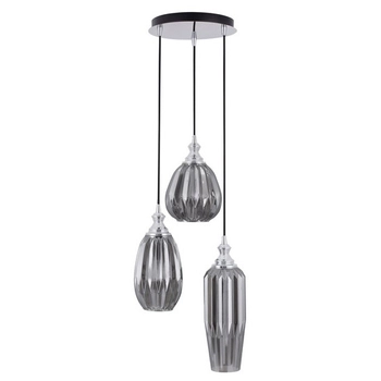 LAMPA wisząca BAILEN LE41891 Luces Exclusivas szklana OPRAWA glamour crystal zwis chrom szary