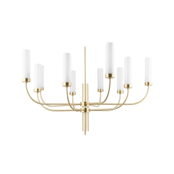 Jadalniany żyrandol Mussa MUS-ZW-10 (ZM) tubki szklane białe mosiądz