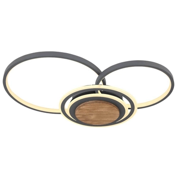 Lampa sufitowa NIRRA 67256-40 metalowa pierścienie LED 40W 3000K grafitowe