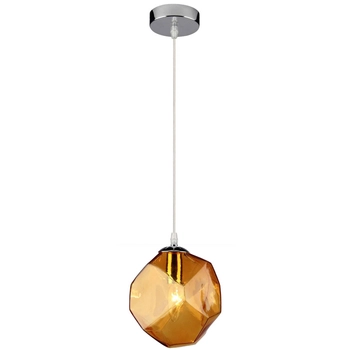 Lampa wisząca JEWEL 31-42934 geometryczna zwis szklany żółty