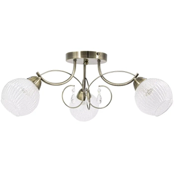 Klasyczna lampa sufitowa 8964/3 21QG kryształki mosiądz
