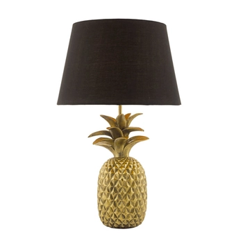 Stołowa lampa z abażurem SAFA SAF4235 ananas złoty czarny